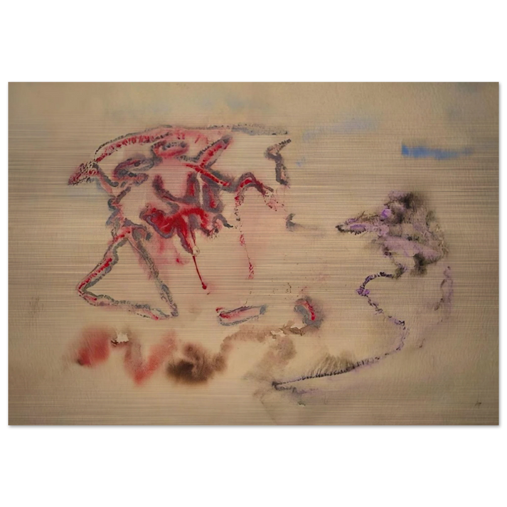 UNTITLED 1958 - Henri Michaux Brushed Aluminum Print - 70x100 cm / 28x40 inches | Henri Michaux Aluminum Print | Henri Michaux Prints