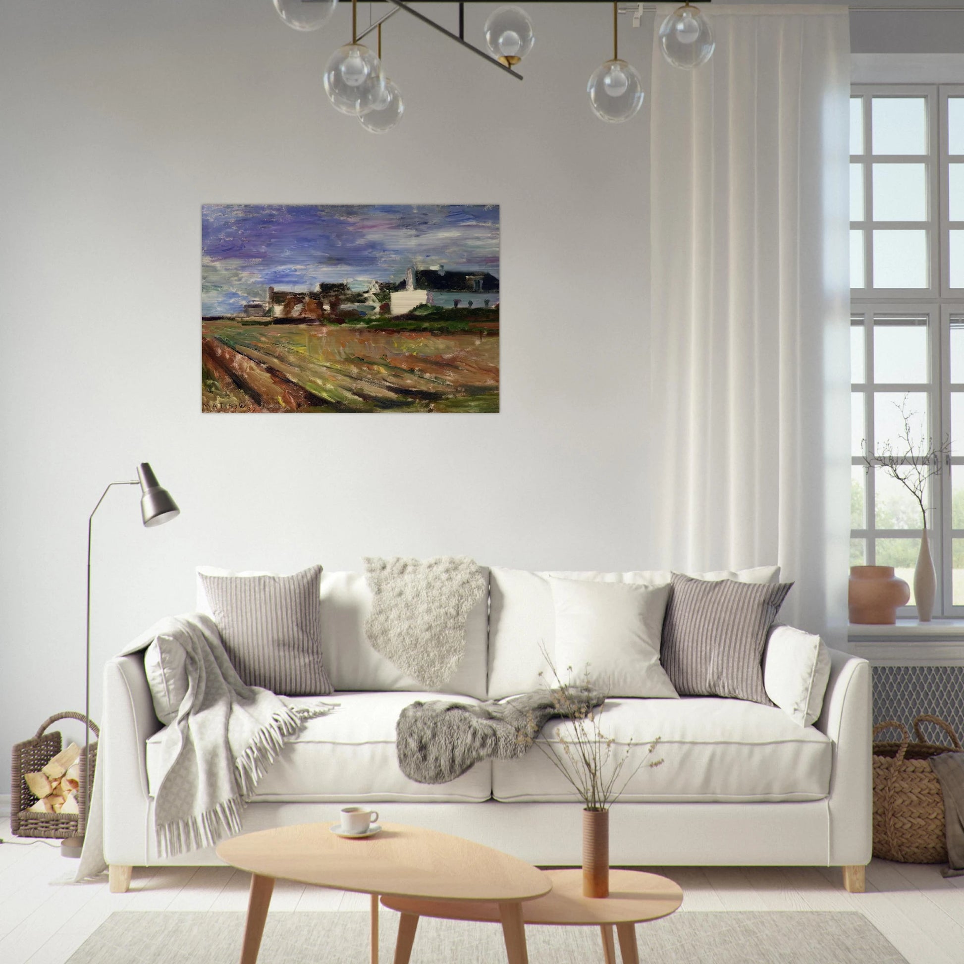 FARMS IN BRITTANY BELLE ILE 1897 - Henri Matisse Brushed Aluminum Print - 70x100 cm / 28x40 inches | Henri Matisse Aluminum Print | Henri Matisse Prints
