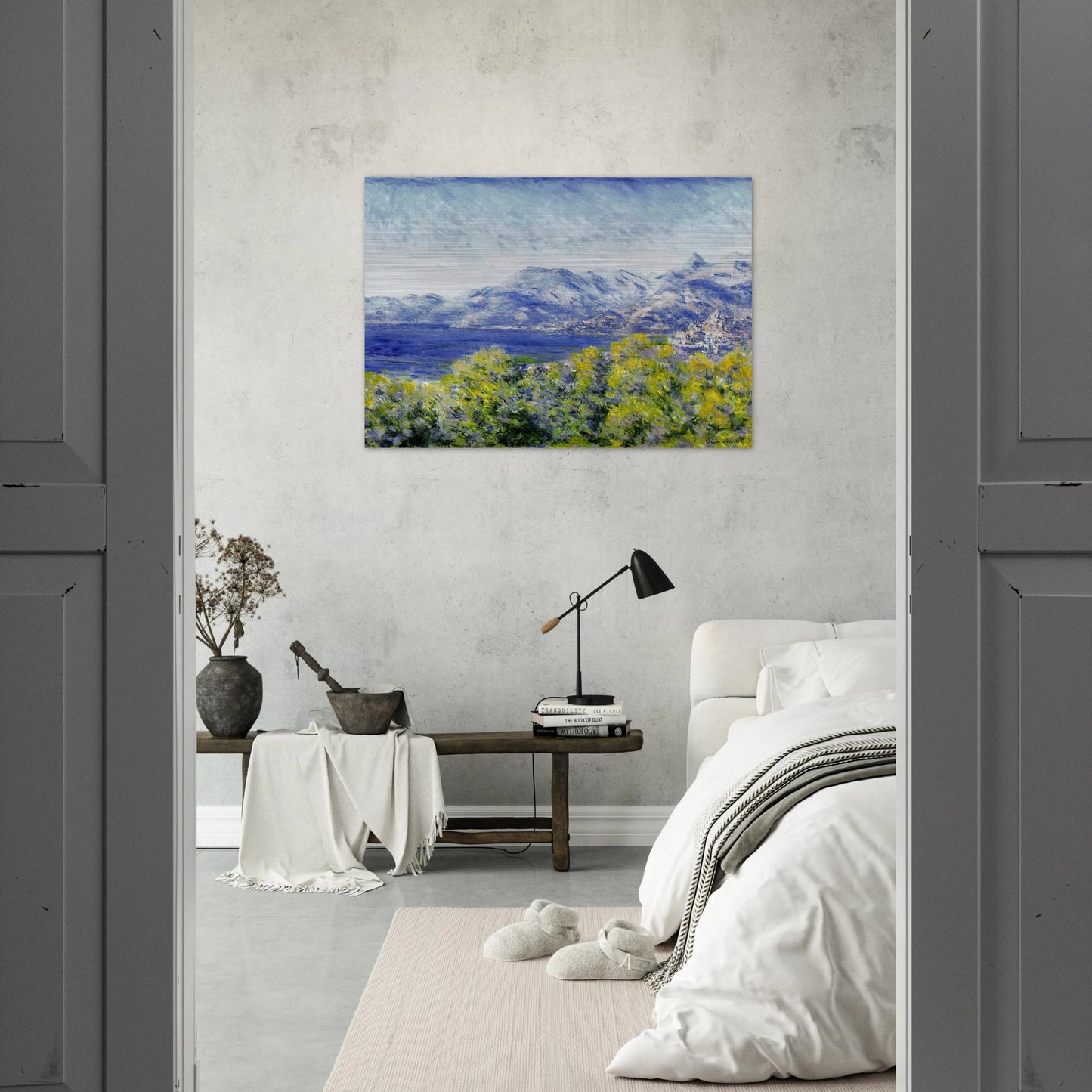 View of Ventimiglia - claude monet Brushed Aluminum Print - 70x100 cm / 28x40 inches | claude monet Aluminum Print | claude monet Prints