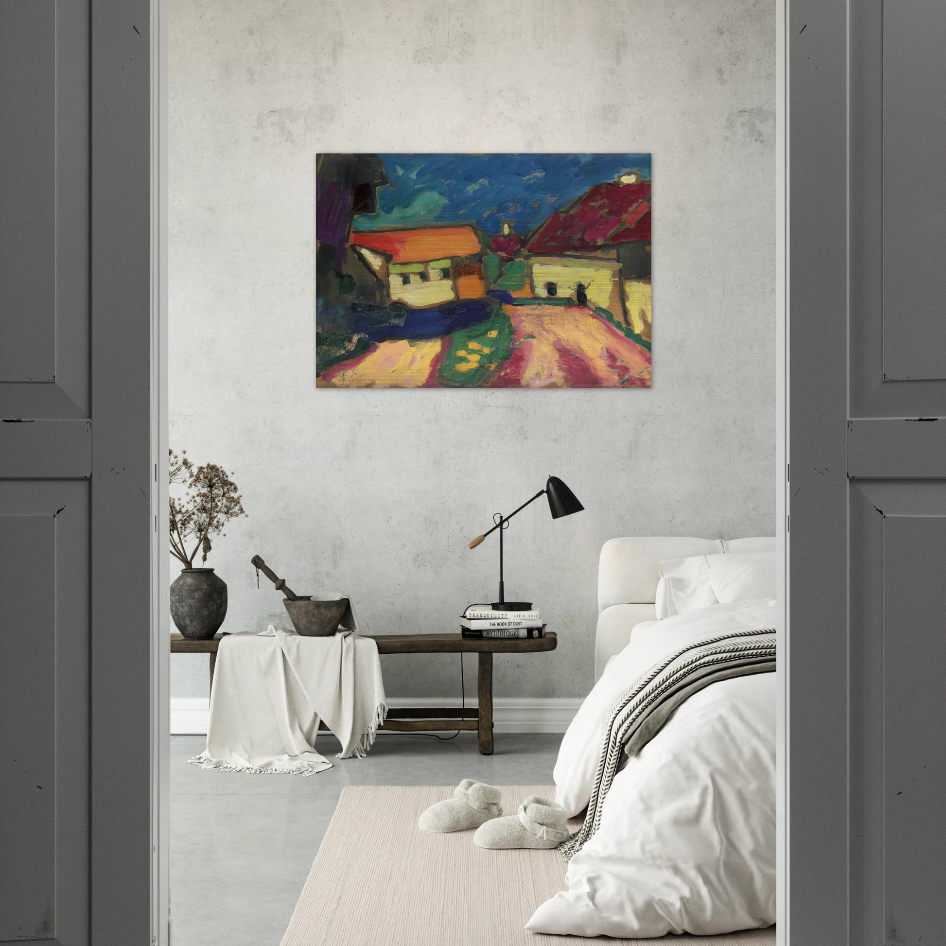 LANDSCHAFTSTUDIE DORFSTRASSE 1908 - Alexej von Jawlensky Brushed Aluminum Print - 70x100 cm / 28x40 inches | Alexej von Jawlensky Aluminum Print | Alexej von Jawlensky Prints