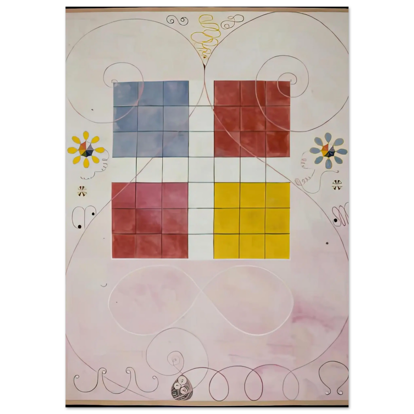 Hilma af Klint - DE TIO ST RSTA N 10 ALDERDOMEN 1907 Wall art - 30x45 cm / 12x18 Inches - Premium Wooden Framed Poster With Fine Art Paper - Wood frame
