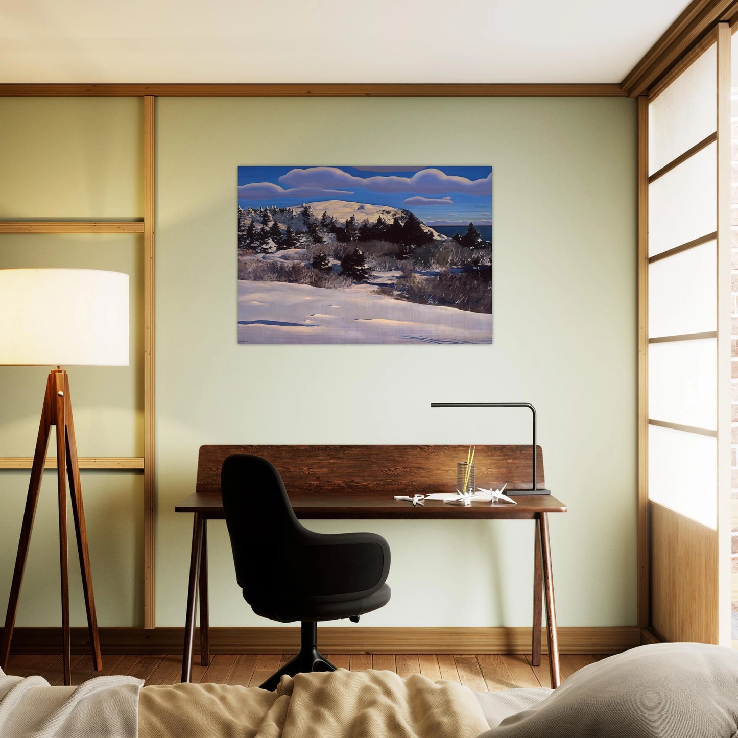 Maine Headland, Winter - Rockwell Kent Brushed Aluminum Print - 70x100 cm / 28x40 inches | Rockwell Kent Aluminum Print | Rockwell Kent Prints