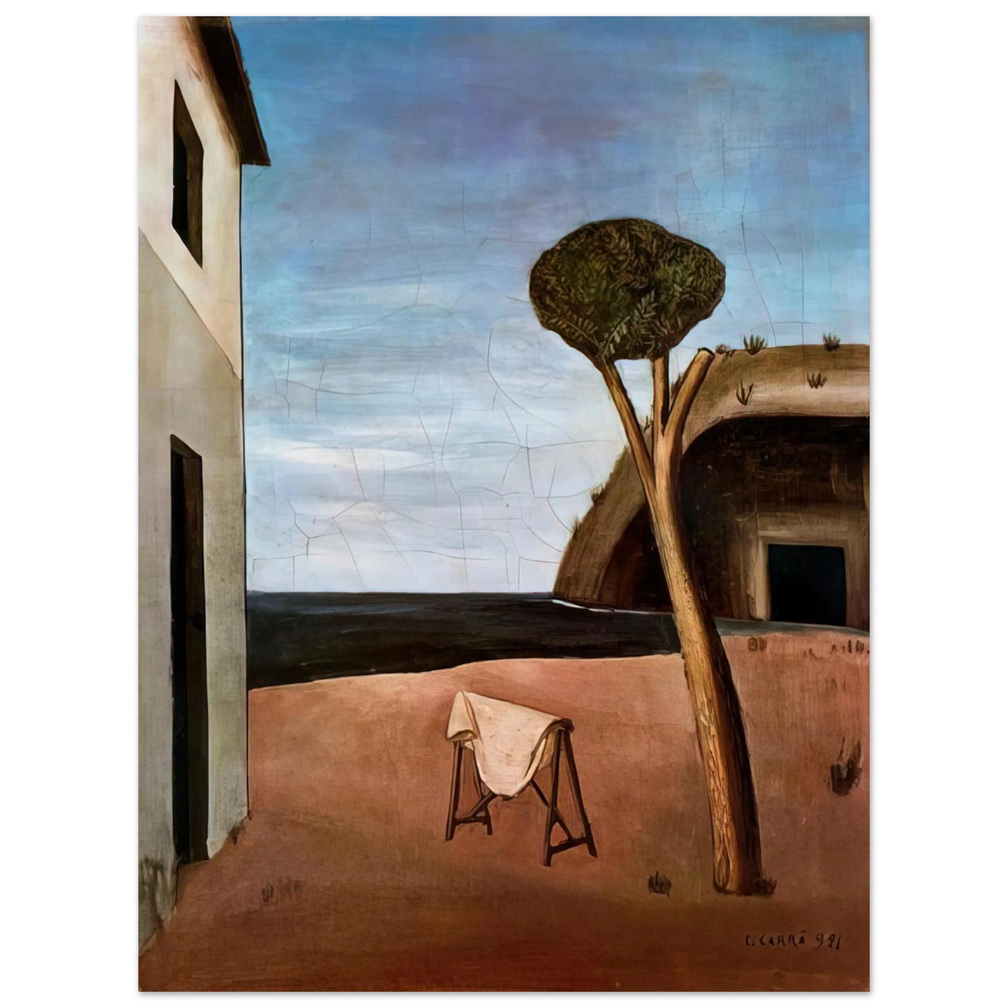 Carlo Carra - A PINE BY THE SEA 1921  75x100 cm / 30x40inches Fine Art Poster