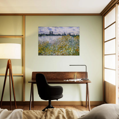 Isle of Flowers on Siene near Vetheuil - claude monet Brushed Aluminum Print - 70x100 cm / 28x40 inches | claude monet Aluminum Print | claude monet Prints