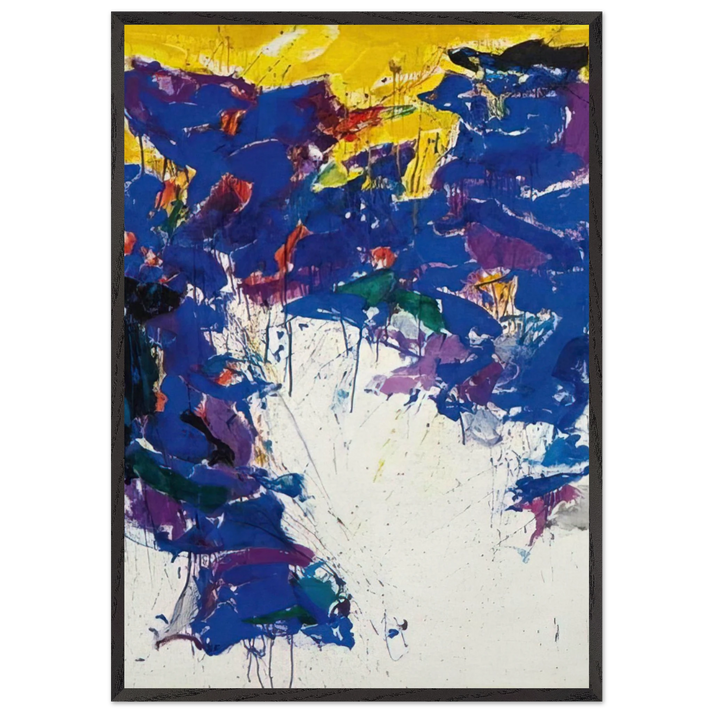 Violet Yellow and White - Sam Francis 70x100 cm / 28x40 inches Framed Art Print – Black Wooden Frame