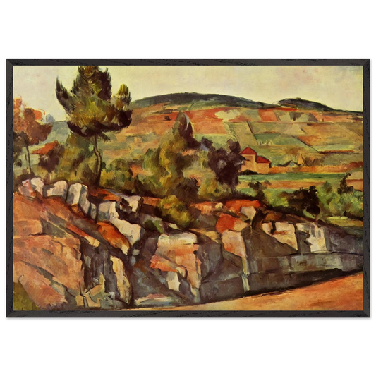 Mountains in Provence - Paul Cezanne 70x100 cm / 28x40 inches Framed Art Print – Black Wooden Frame