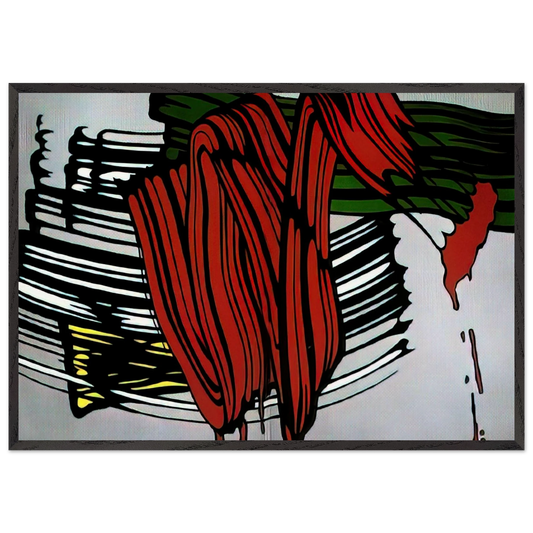 BIG PAINTING NO 6 1965 1 - Roy Lichtenstein 70x100 cm / 28x40 inches Framed Art Print – Black Wooden Frame