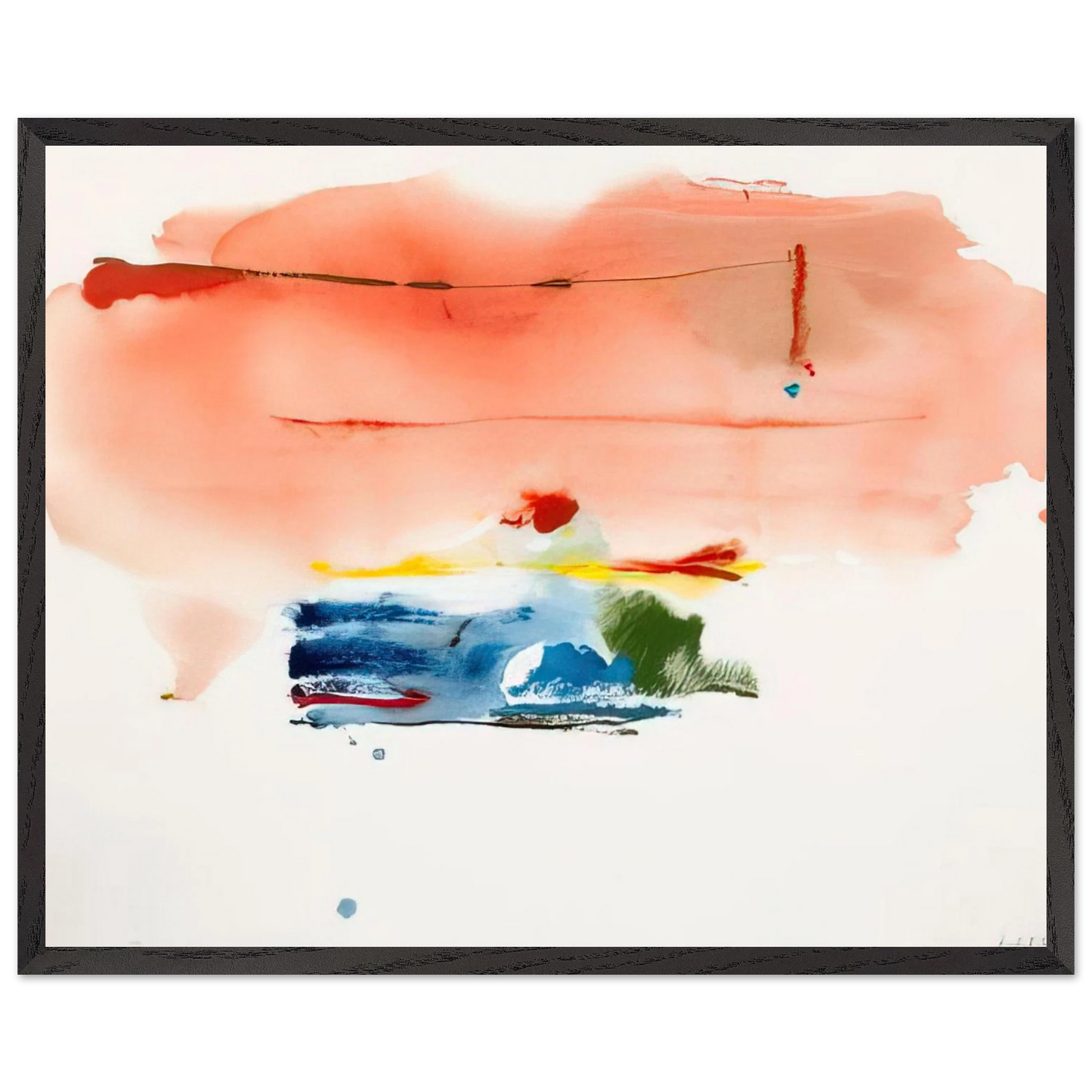 Helen Frankenthaler - Santa Fe II - 1986 Wall art - 60x80 cm / 24x32 inches - Premium Wooden Framed Poster With Fine Art Paper-canvas - Black frame