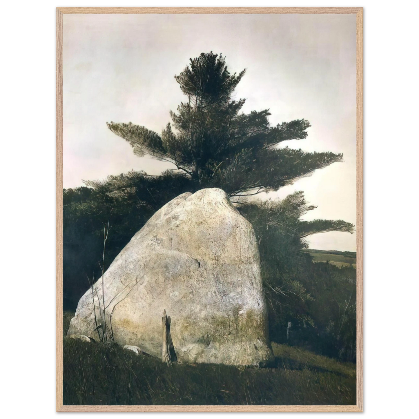 Andrew Wyeth - PENNSYLVANIA LANDSCAPE Wall Art - 21x29.7 cm / 8x12" - Premium Wooden Framed Poster With Fine Art Paper-canvas - White frame
