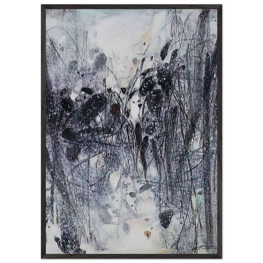 EVOCATION BLEUE 1989 - Chu teh Chun 70x100 cm / 28x40 inches Framed Art Print – Black Wooden Frame