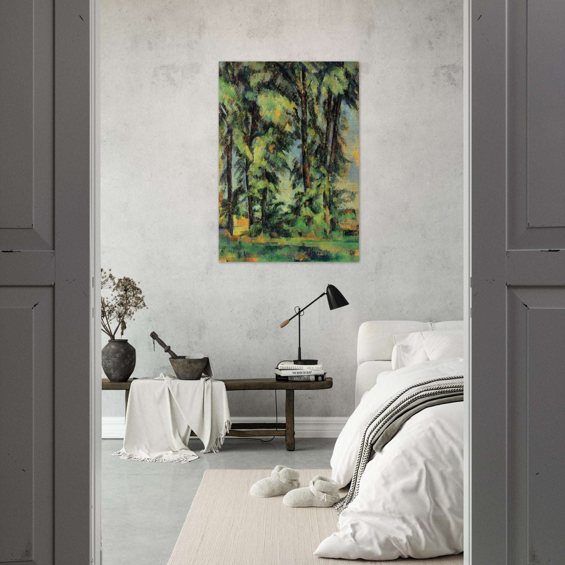 Large Trees at Jas de Bouffan - Paul Cézanne Brushed Aluminum Print - 70x100 cm / 28x40 inches | Paul Cézanne Aluminum Print | Paul Cézanne Prints