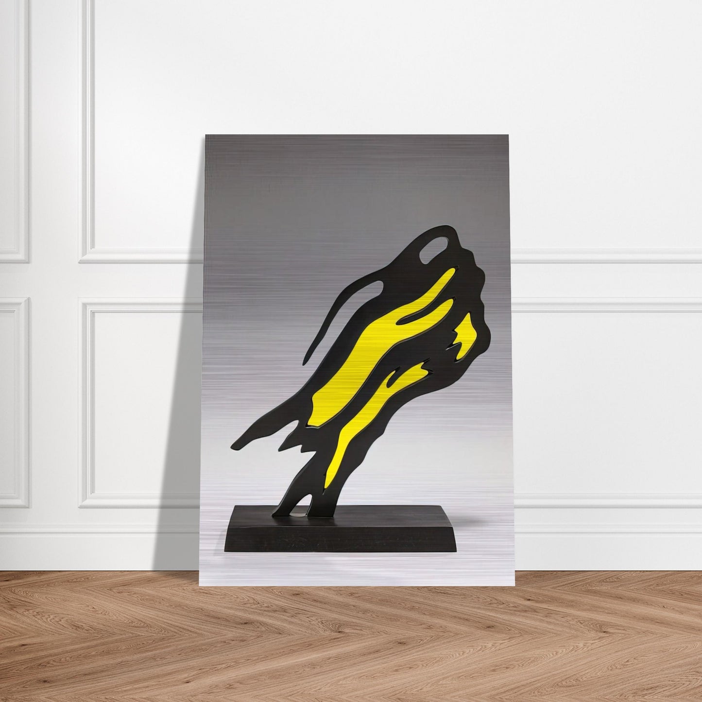 WEISMAN AWARD YELLOW BRUSHSTROKE 1991 - Roy Lichtenstein Brushed Aluminum Print - 70x100 cm / 28x40 inches | Roy Lichtenstein Aluminum Print | Roy Lichtenstein Prints