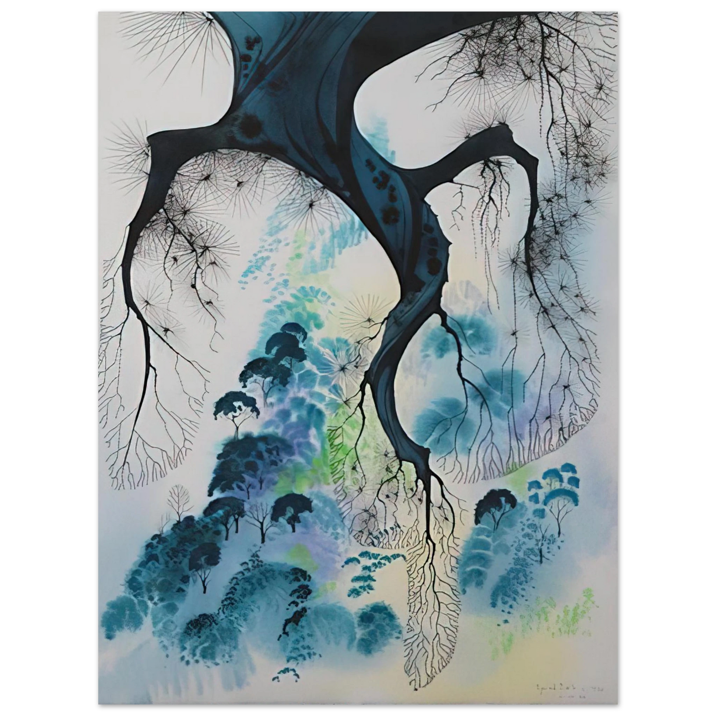 Eyvind Earle - Coastline  75x100 cm / 30x40inches Fine Art Poster