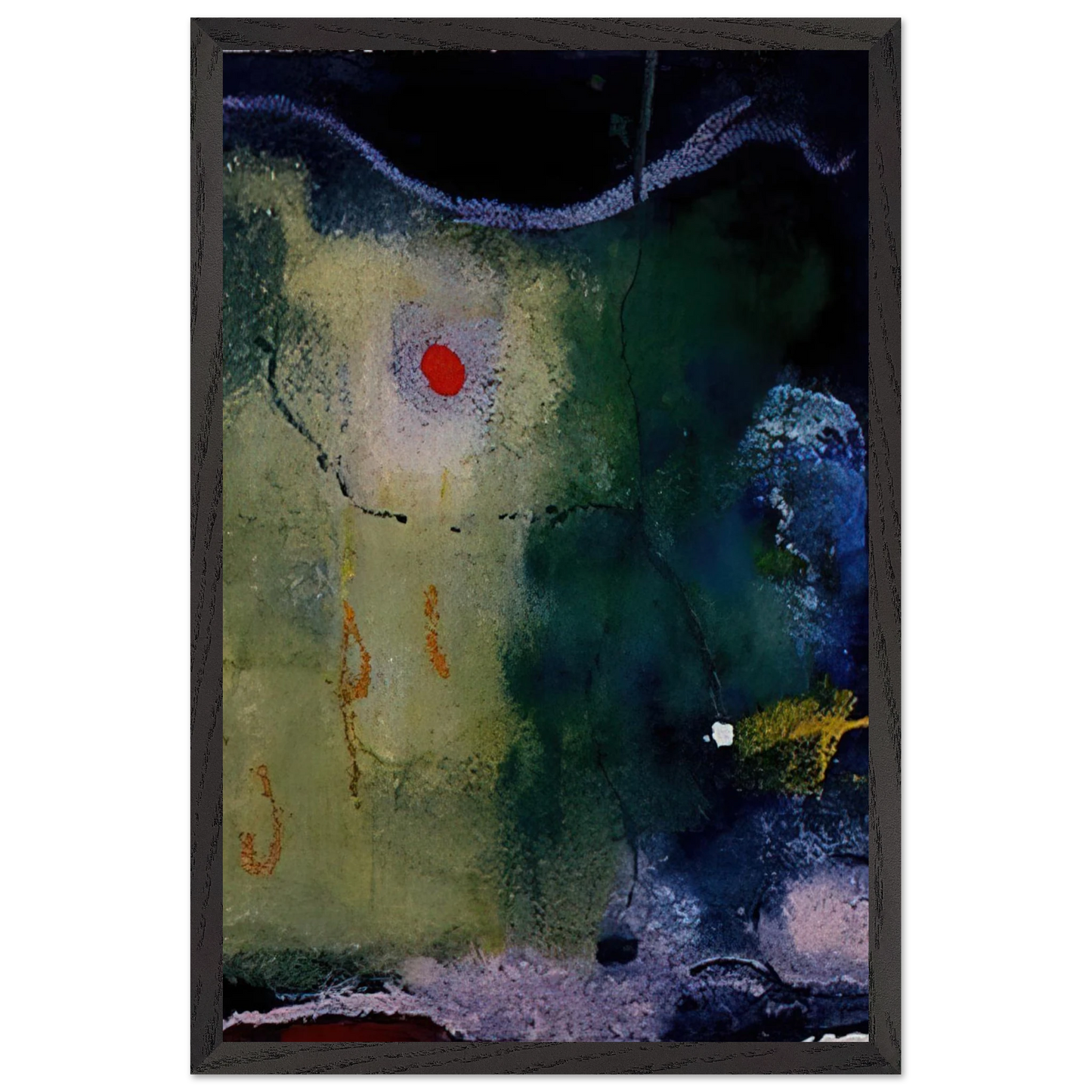 Helen Frankenthaler - The Other Side of the Moon - 1995 Wall art - 45x60 cm / 18x24 inches - Premium Wooden Framed Poster With Fine Art Paper-canvas - White frame