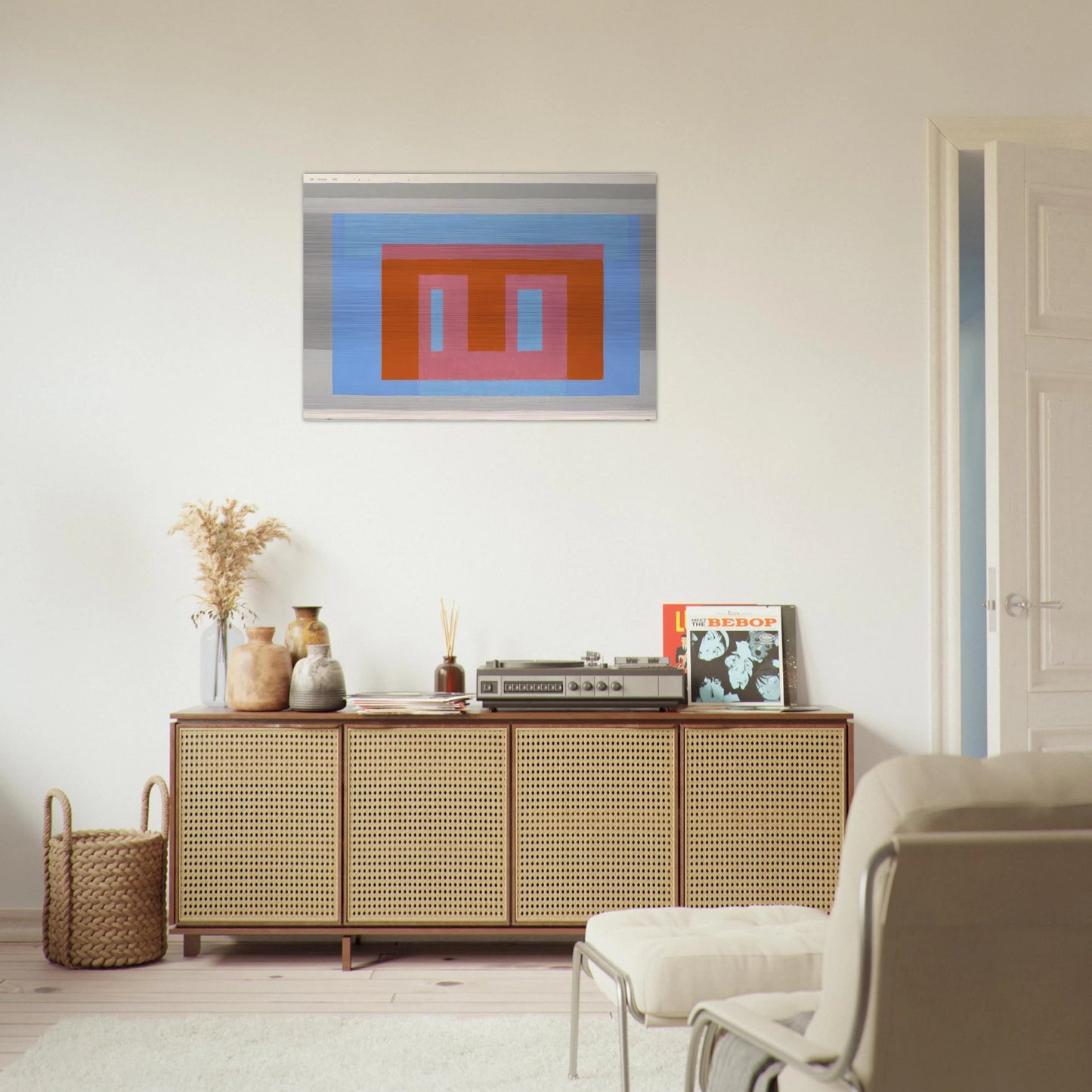 ADOBE VARIANT LUMINOUS DAY 1952 - Josef Albers Brushed Aluminum Print - 70x100 cm / 28x40 inches | Josef Albers Aluminum Print | Josef Albers Prints