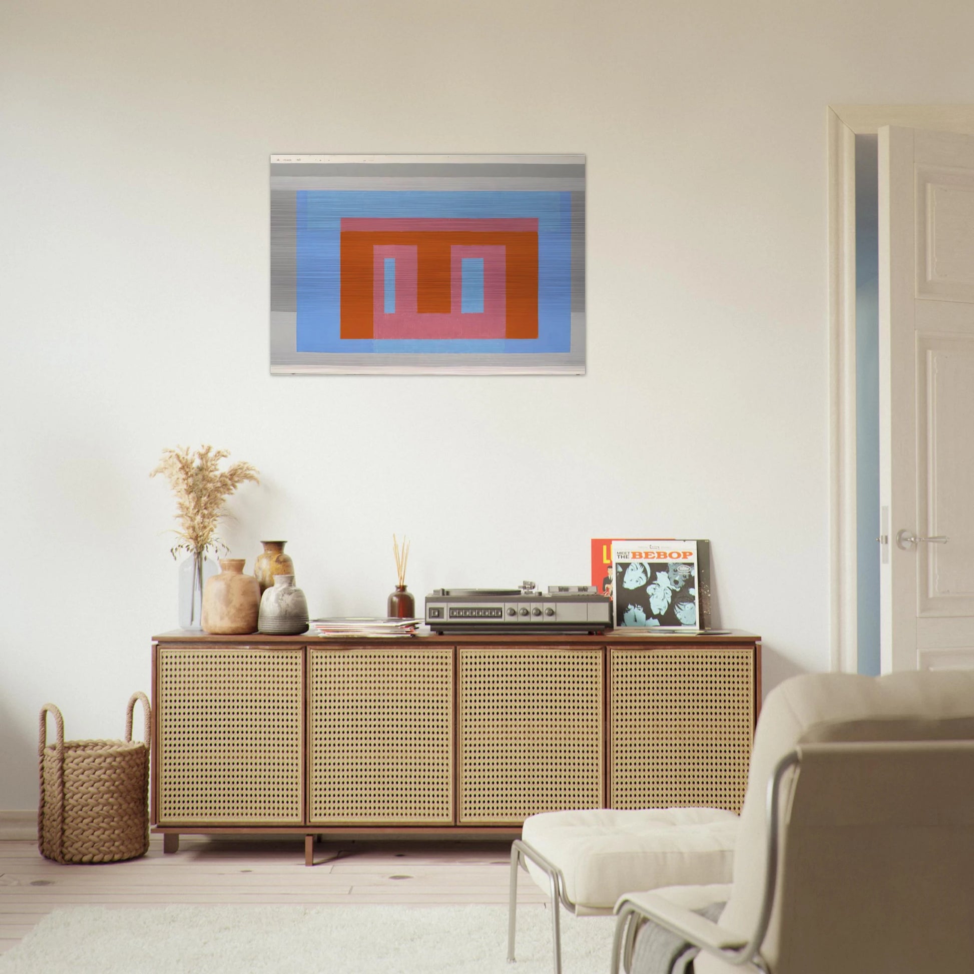 ADOBE VARIANT LUMINOUS DAY 1952 - Josef Albers Brushed Aluminum Print - 70x100 cm / 28x40 inches | Josef Albers Aluminum Print | Josef Albers Prints