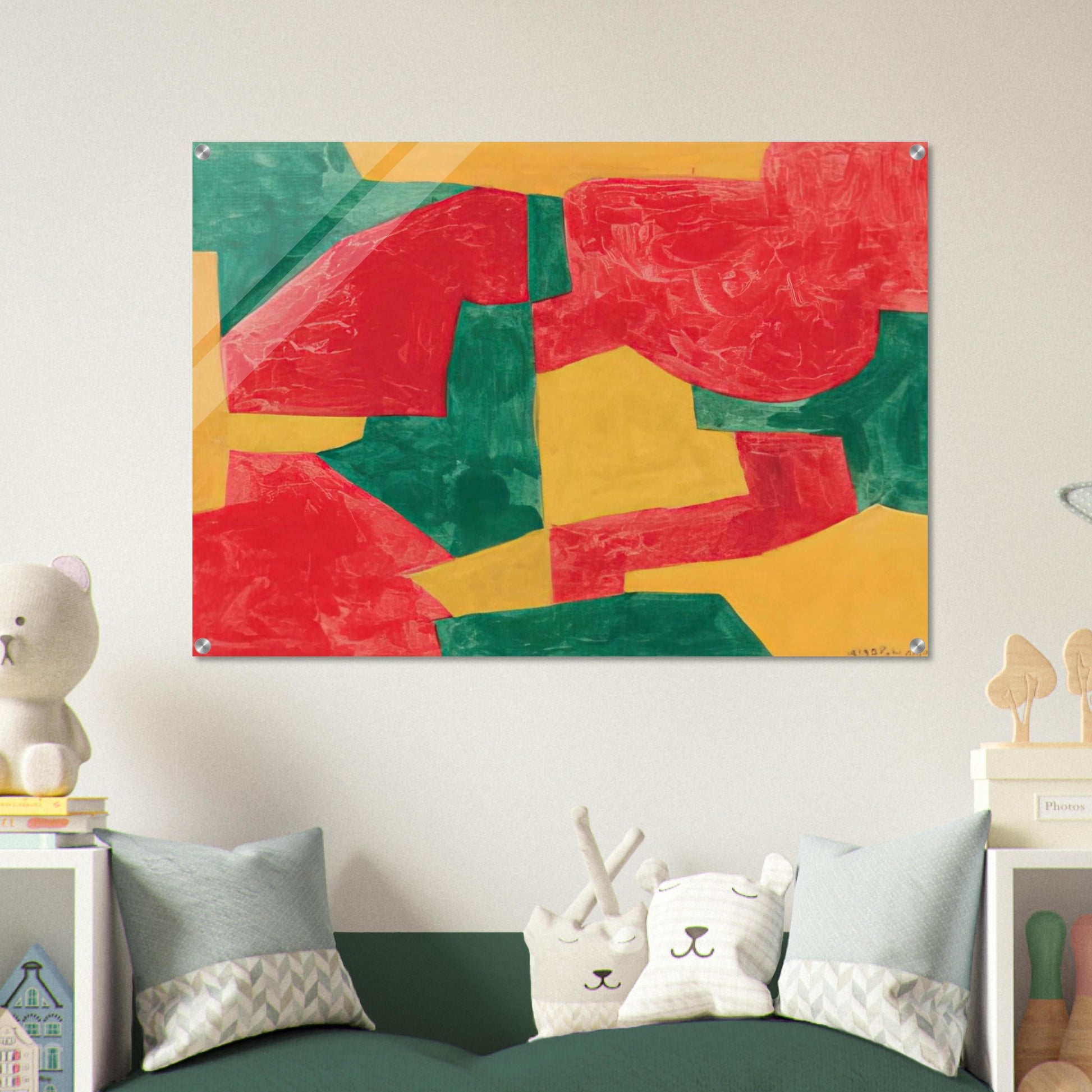Composition verte, rouge et jaune - 1964 - Serge Poliakoff Acrylic Print - 70x100 cm / 28x40″ inches