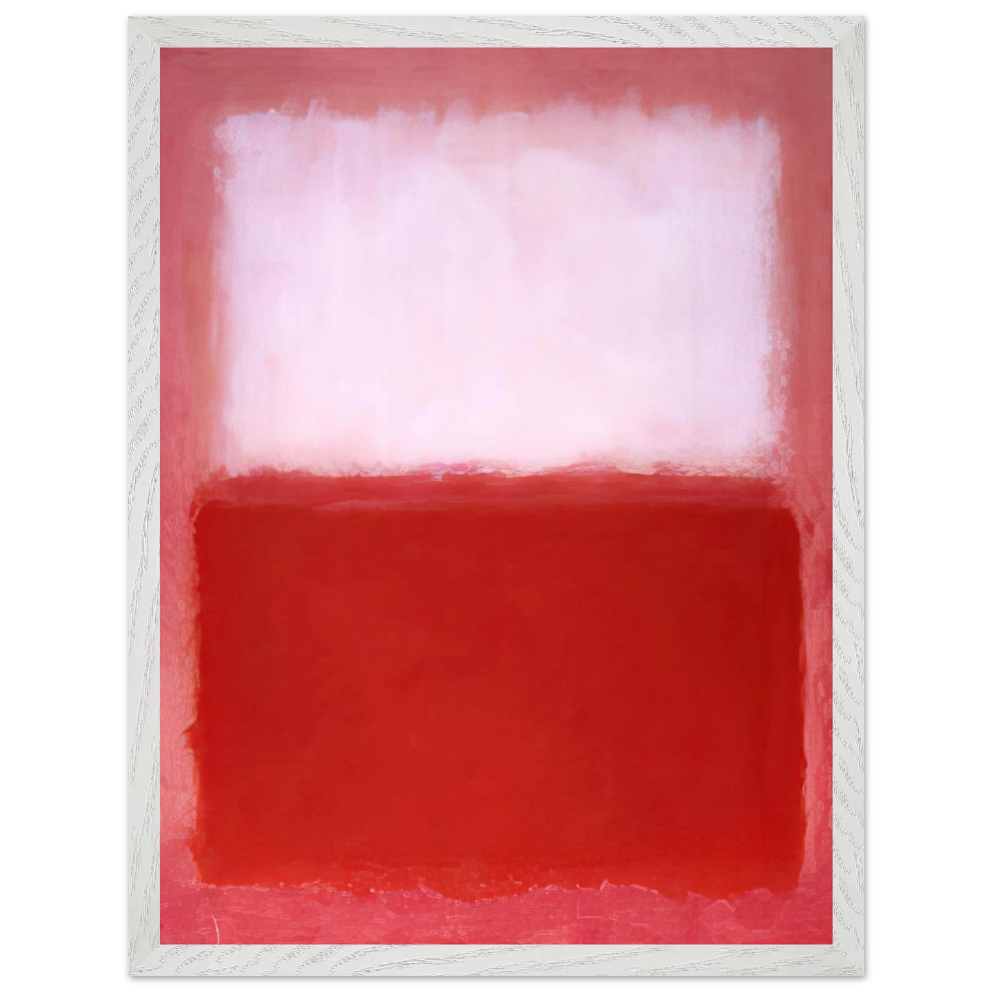 Mark Rothko - White Over Red - 1957 Wall Art - 21x29.7 cm / 8x12" - Premium Wooden Framed Poster With Fine Art Paper-canvas - Black frame