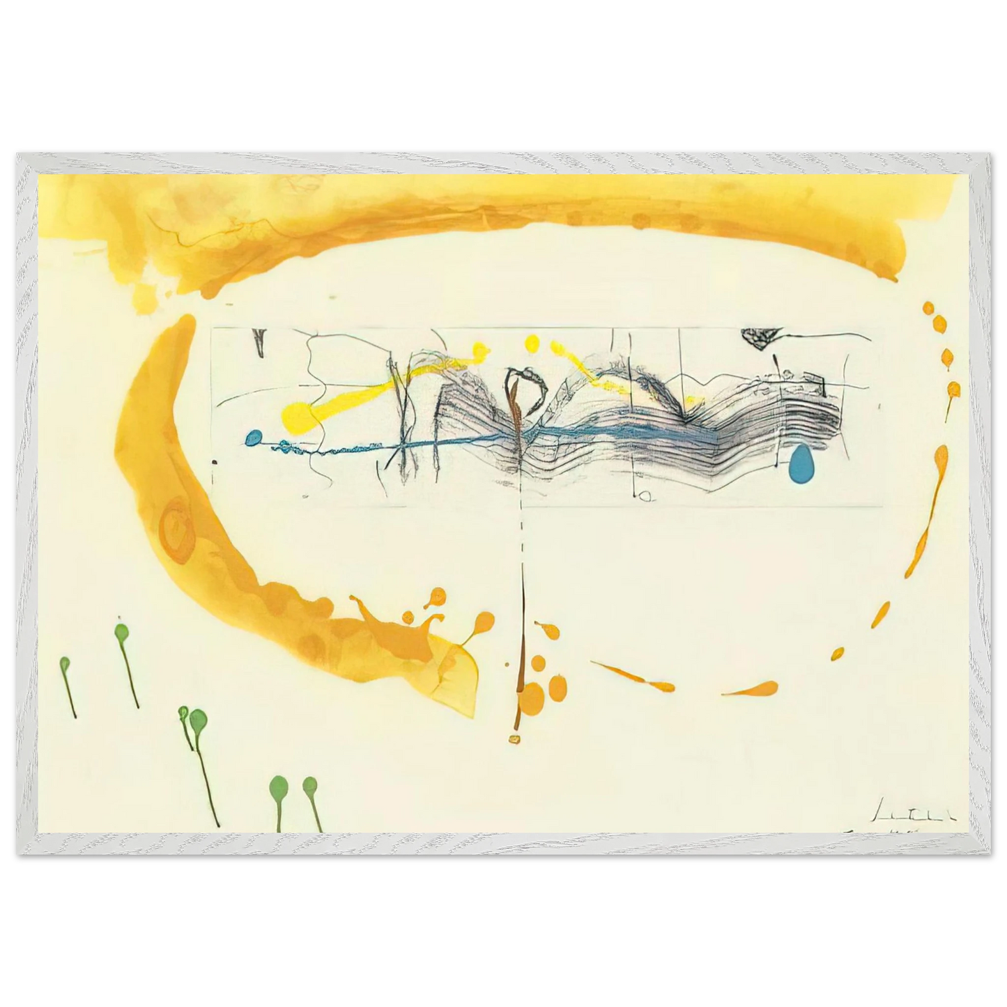 Helen Frankenthaler - Making Music - 2000 Wall art - 50x70 cm / 20x28 inches - Premium Wooden Framed Poster With Fine Art Paper-canvas - White frame