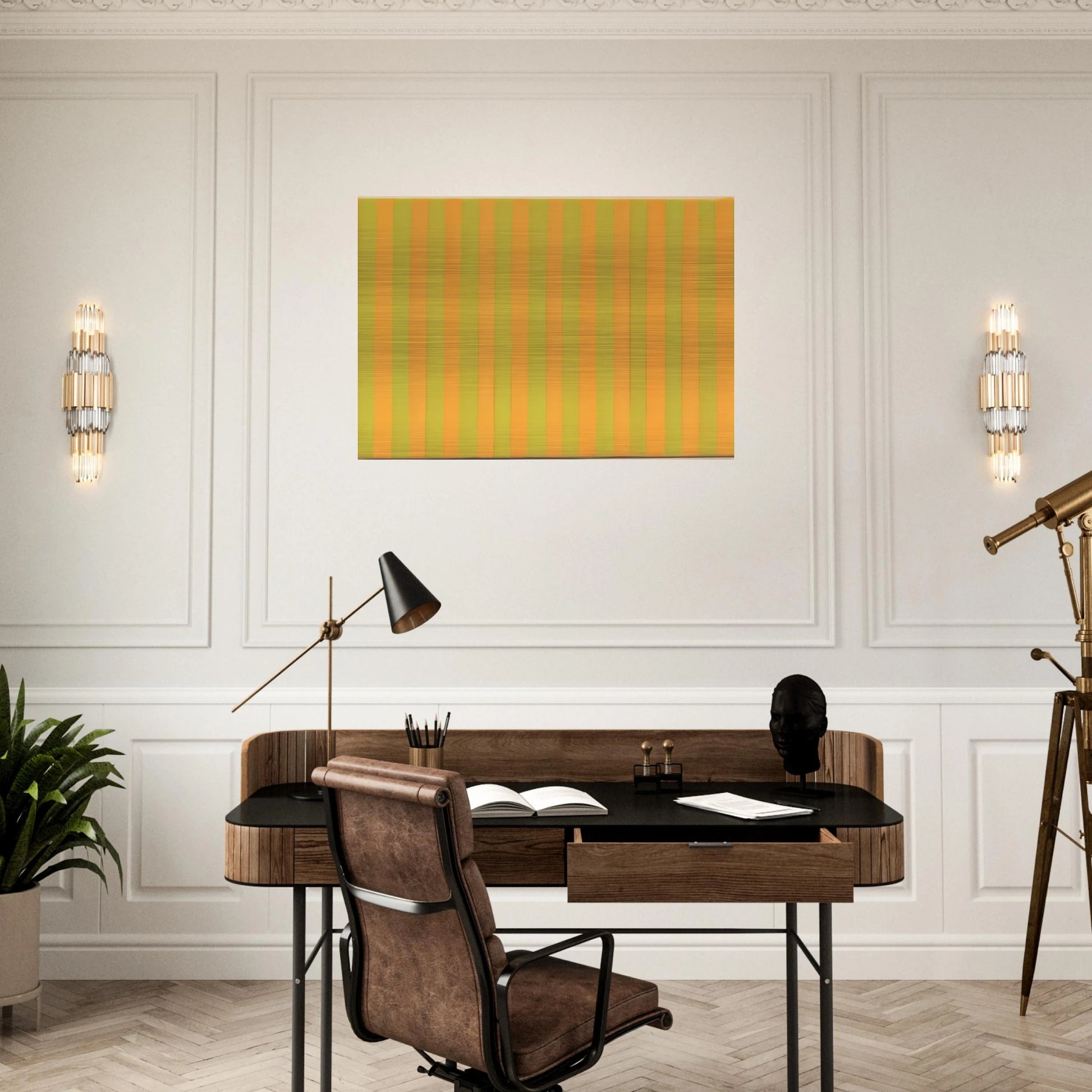 Two Yellows - 1959 - Gene Davis Brushed Aluminum Print - 70x100 cm / 28x40 inches | Gene Davis Aluminum Print | Gene Davis Prints