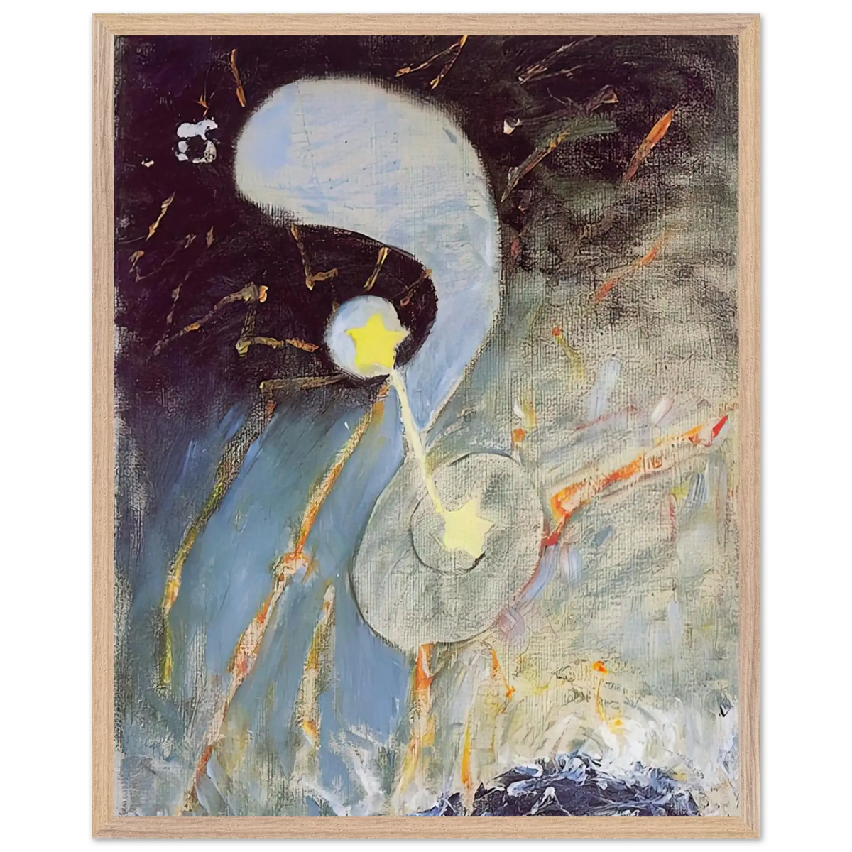 Hilma af Klint - CHAOS NR 2 1906 Wall art - 27x35 cm / 11x14 Inches - Premium Wooden Framed Poster With Fine Art Paper - White frame