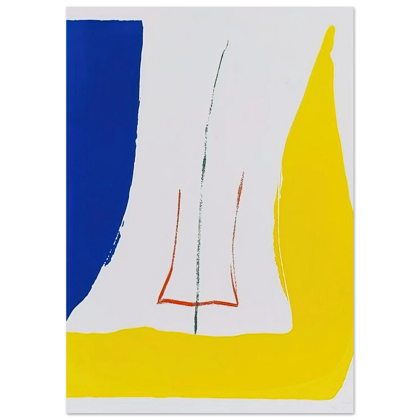 Helen Frankenthaler - Sun Corner - 1968 Wall art - 15x20 cm / 6x8 inches - Premium Wooden Framed Poster With Fine Art Paper-canvas - White frame
