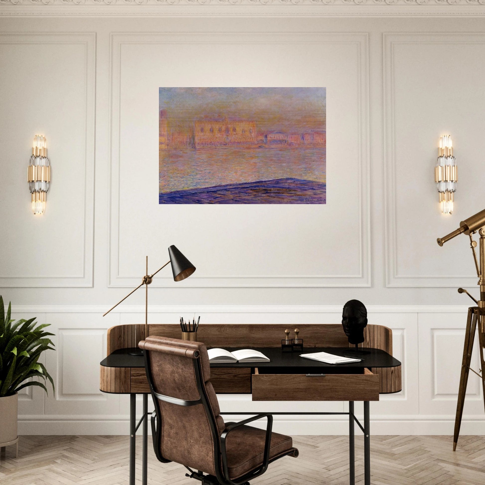 The Doges' Palace Seen from San Giorgio Maggiore - claude monet Brushed Aluminum Print - 70x100 cm / 28x40 inches | claude monet Aluminum Print | claude monet Prints