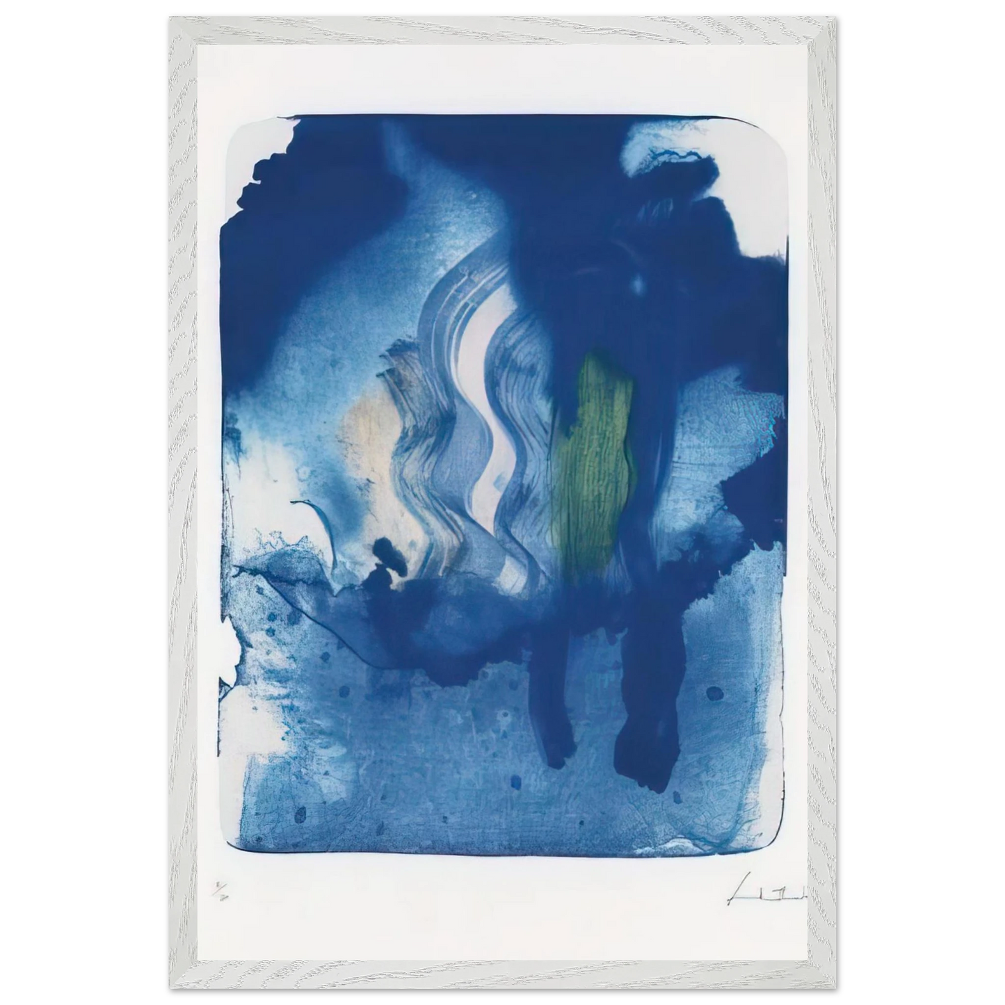 Helen Frankenthaler - Reflections V - 1995 Wall art - A2 (42 x 59.4  cm) - Premium Wooden Framed Poster With Fine Art Paper-canvas - Black frame