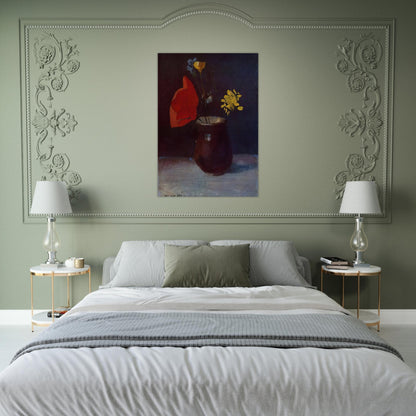 PITCHER OF FLOWERS - Odilon Redon Brushed Aluminum Print - 70x100 cm / 28x40 inches | Odilon Redon Aluminum Print | Odilon Redon Prints