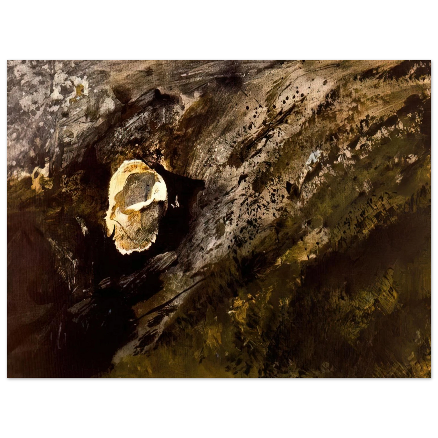 Andrew Wyeth - INLAND SHELL Wall Art - 30x40 cm / 12x16 inches - Premium Wooden Framed Poster With Fine Art Paper - Black frame