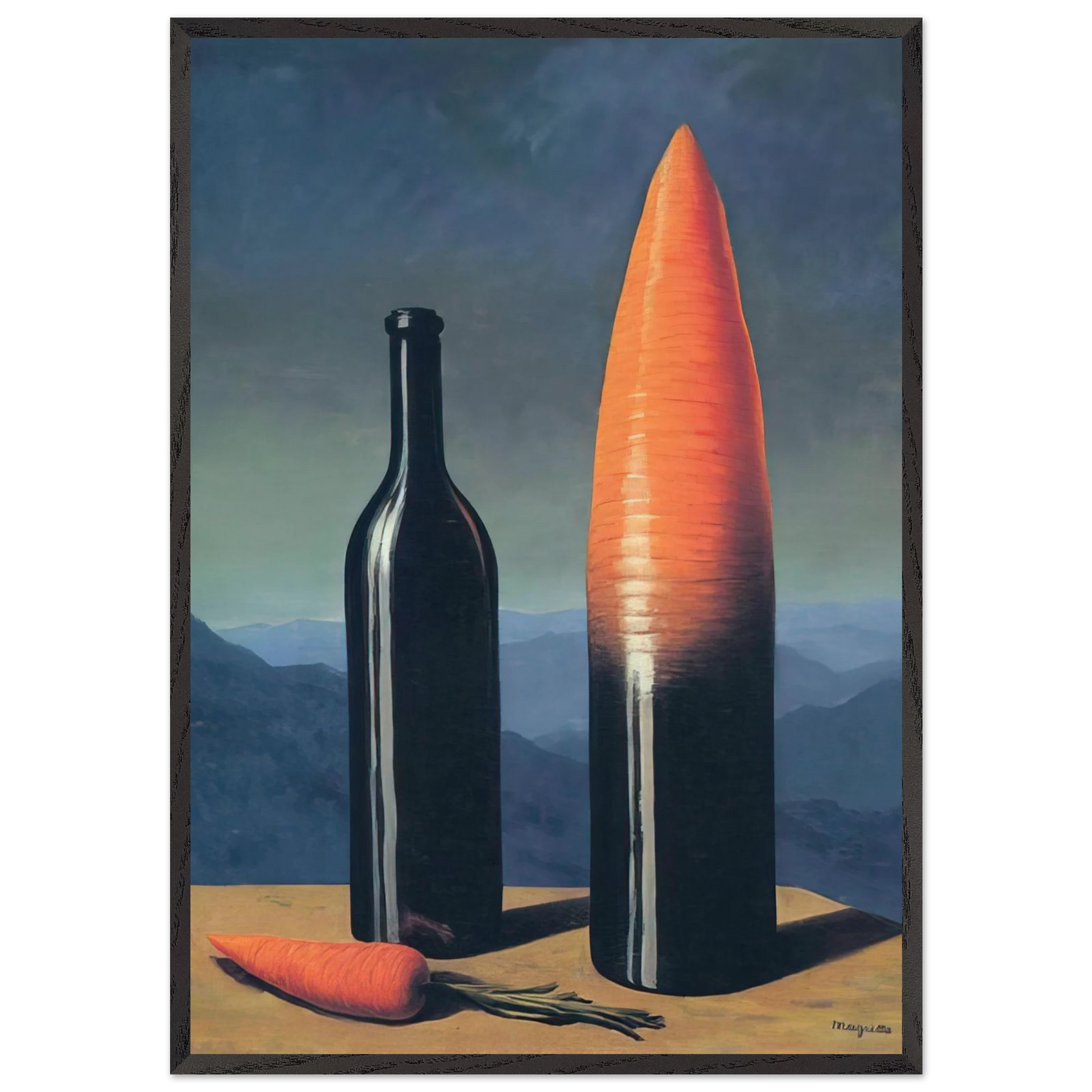 THE EXPLANATION 1952 - Rene Magritte 70x100 cm / 28x40 inches Framed Art Print – Black Wooden Frame