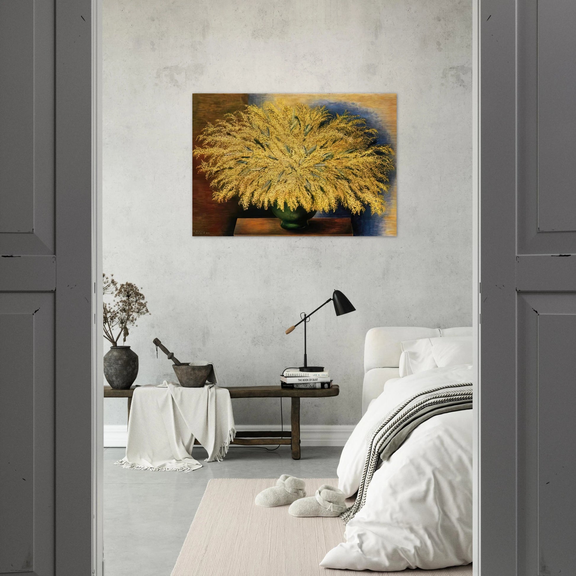 GRAND BOUQUET OF MIMOSA 1942 - Moise Kisling Brushed Aluminum Print - 70x100 cm / 28x40 inches | Moise Kisling Aluminum Print | Moise Kisling Prints