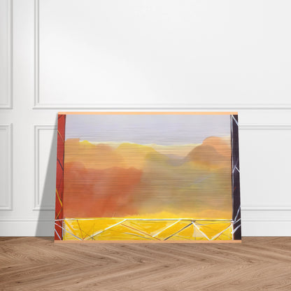The Yellow Bridge - 1988 - Ronnie Landfield Brushed Aluminum Print - 70x100 cm / 28x40 inches | Ronnie Landfield Aluminum Print | Ronnie Landfield Prints