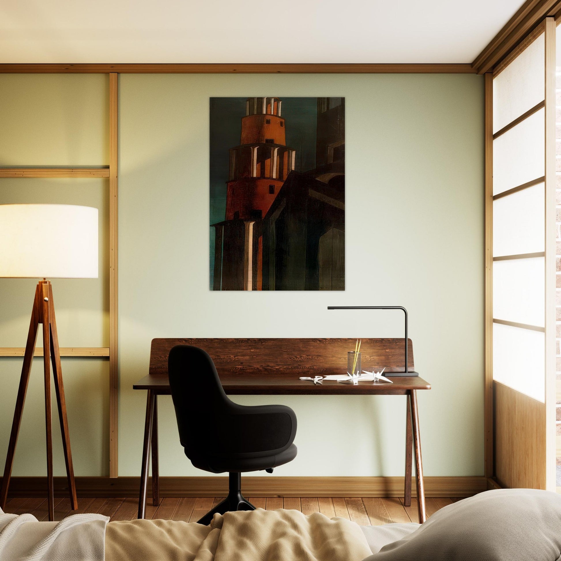 THE TOWER - Giorgio de Chirico Brushed Aluminum Print - 70x100 cm / 28x40 inches | Giorgio de Chirico Aluminum Print | Giorgio de Chirico Prints