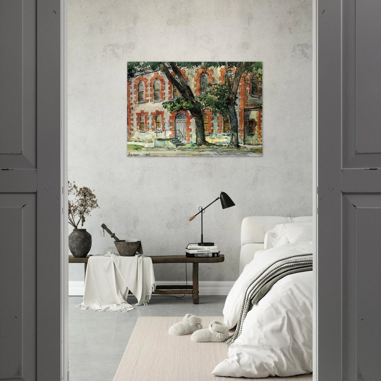 Old Dutch Building, Fishkill, New York - Childe Hassam Brushed Aluminum Print - 70x100 cm / 28x40 inches | Childe Hassam Aluminum Print | Childe Hassam Prints