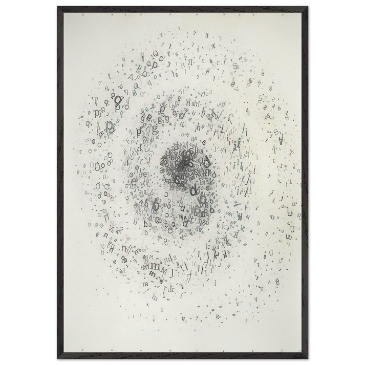 Untitled From the series Graphic Objects - 1972 - Mira Schendel 70x100 cm / 28x40 inches Framed Art Print – Black Wooden Frame