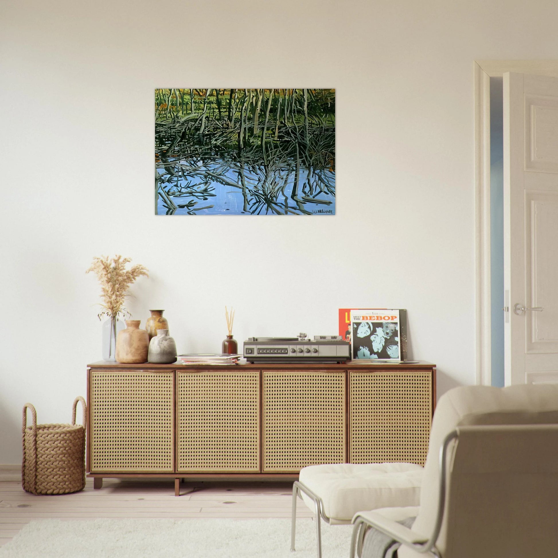 Study for Low Water - Knight's Flowage - 1980 - Neil Welliver Brushed Aluminum Print - 70x100 cm / 28x40 inches | Neil Welliver Aluminum Print | Neil Welliver Prints