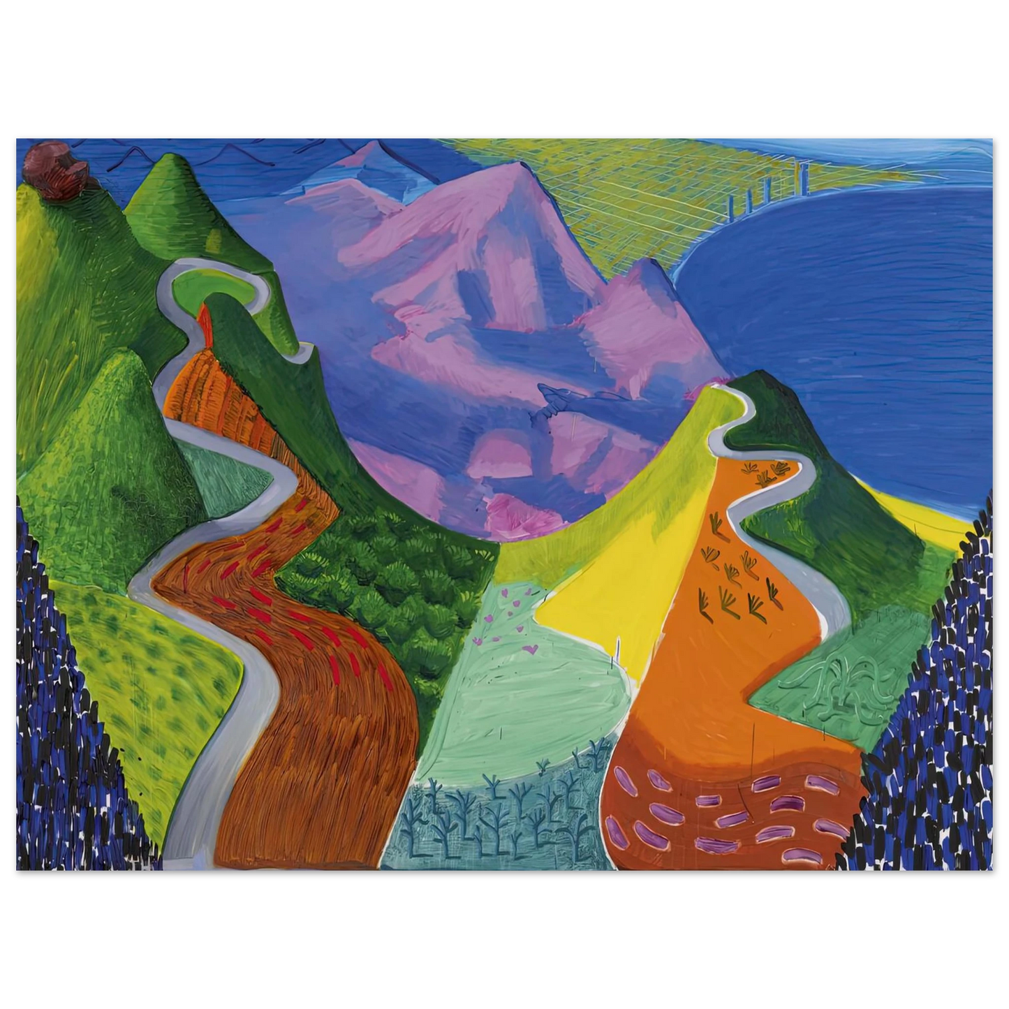 David Hockney - David Hockney Wall art - 45x60 cm / 18x24 inches - Premium Wooden Framed Poster With Fine Art Paper-canvas - White frame