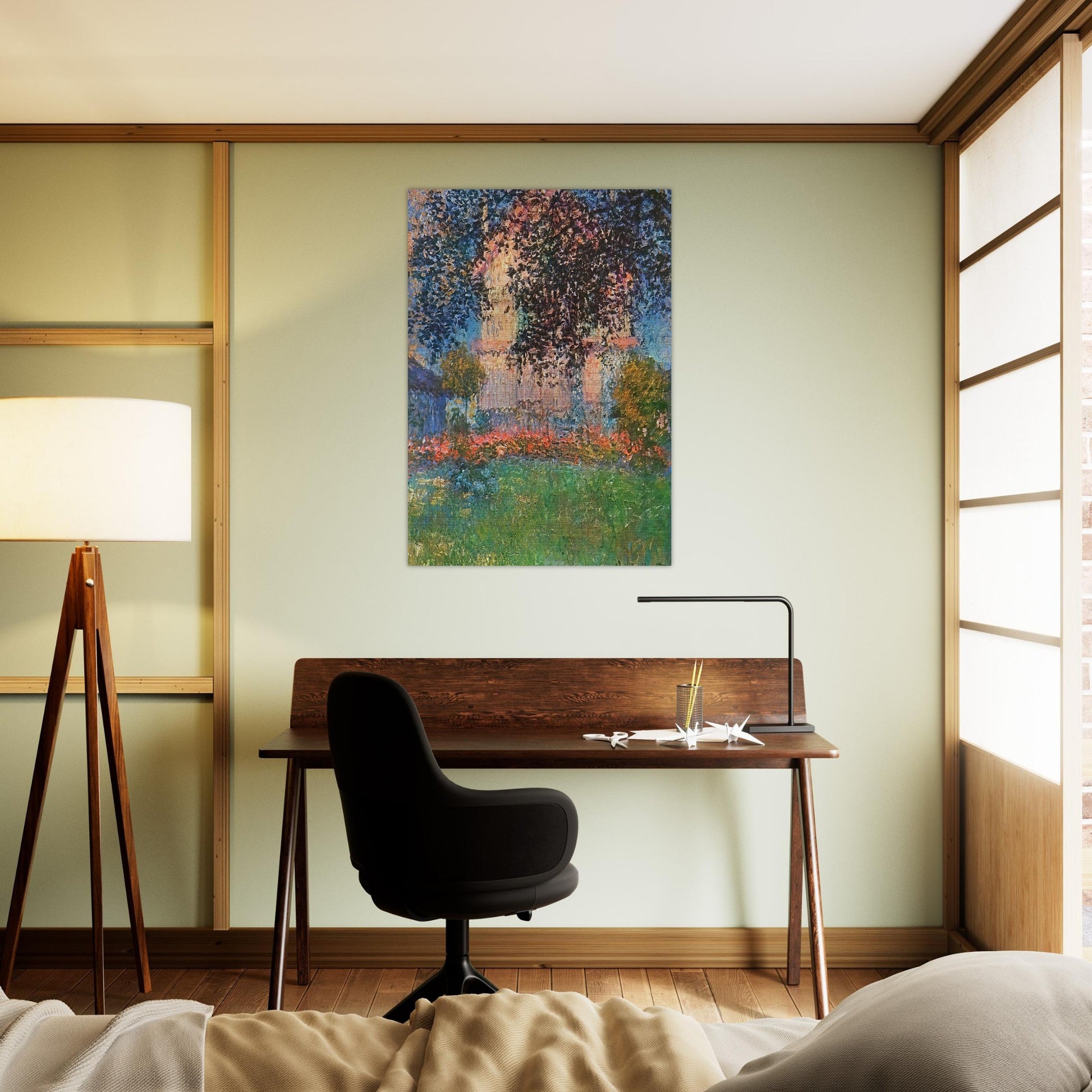 The Artist's House in Argenteuil - claude monet Brushed Aluminum Print - 70x100 cm / 28x40 inches | claude monet Aluminum Print | claude monet Prints