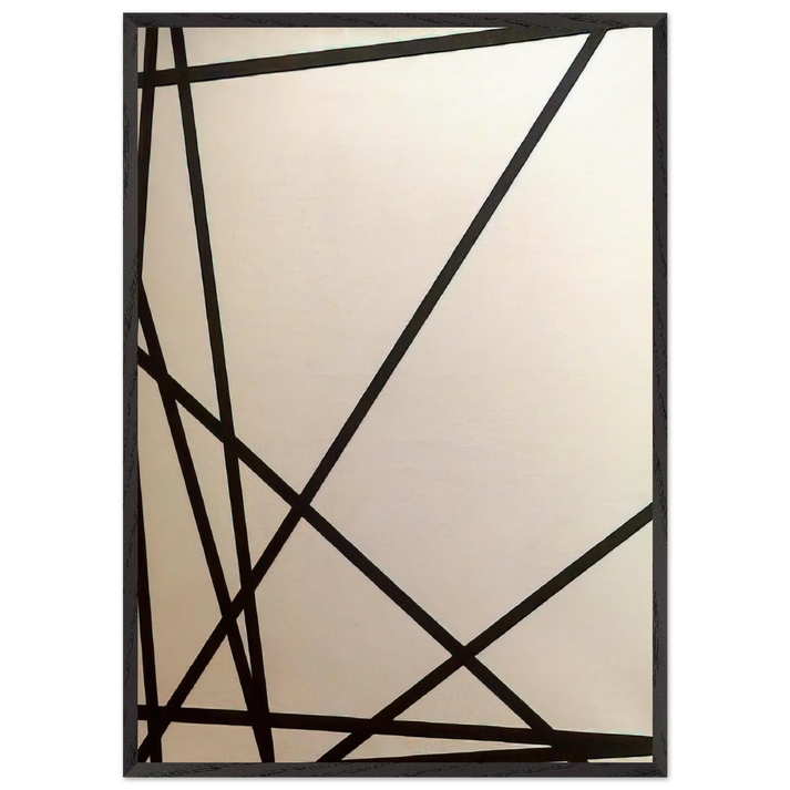 10 lignes au hasard - 1975 - Francois Morellet 70x100 cm / 28x40 inches Framed Art Print – Black Wooden Frame