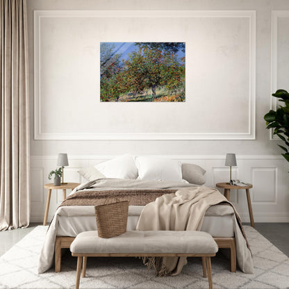 Apple Trees on the Chantemesle Hill - claude monet Acrylic Print - 70x100 cm / 28x40″ inches | claude monet Wall Art | claude monet Prints