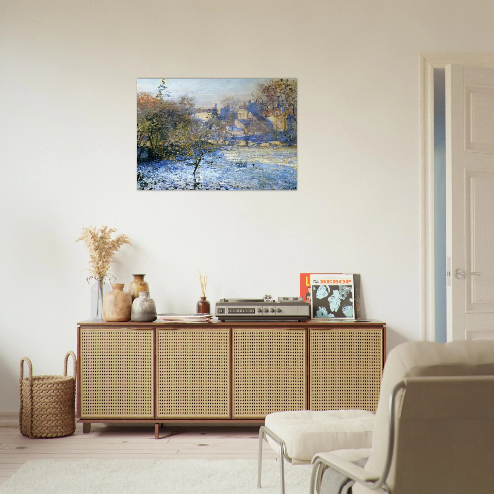 Frost - claude monet Brushed Aluminum Print - 70x100 cm / 28x40 inches | claude monet Aluminum Print | claude monet Prints