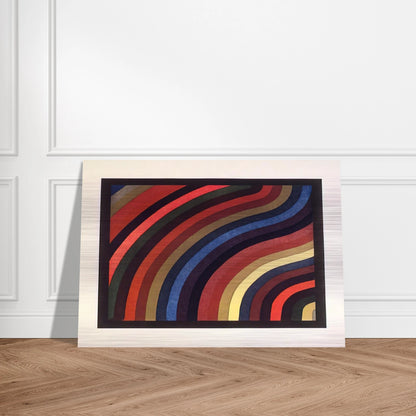 Two Centimeter Wavy Bands in Colors - Sol LeWitt Brushed Aluminum Print - 70x100 cm / 28x40 inches | Sol LeWitt Aluminum Print | Sol LeWitt Prints