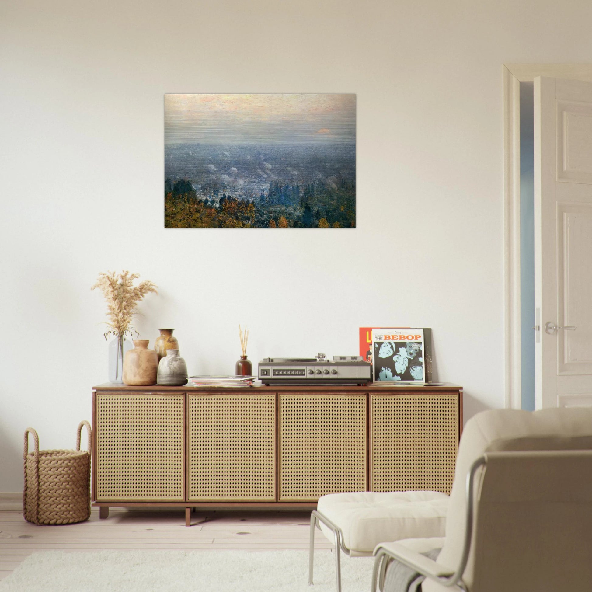 Mount Hood and the Valley of the Willamette - Childe Hassam Brushed Aluminum Print - 70x100 cm / 28x40 inches | Childe Hassam Aluminum Print | Childe Hassam Prints