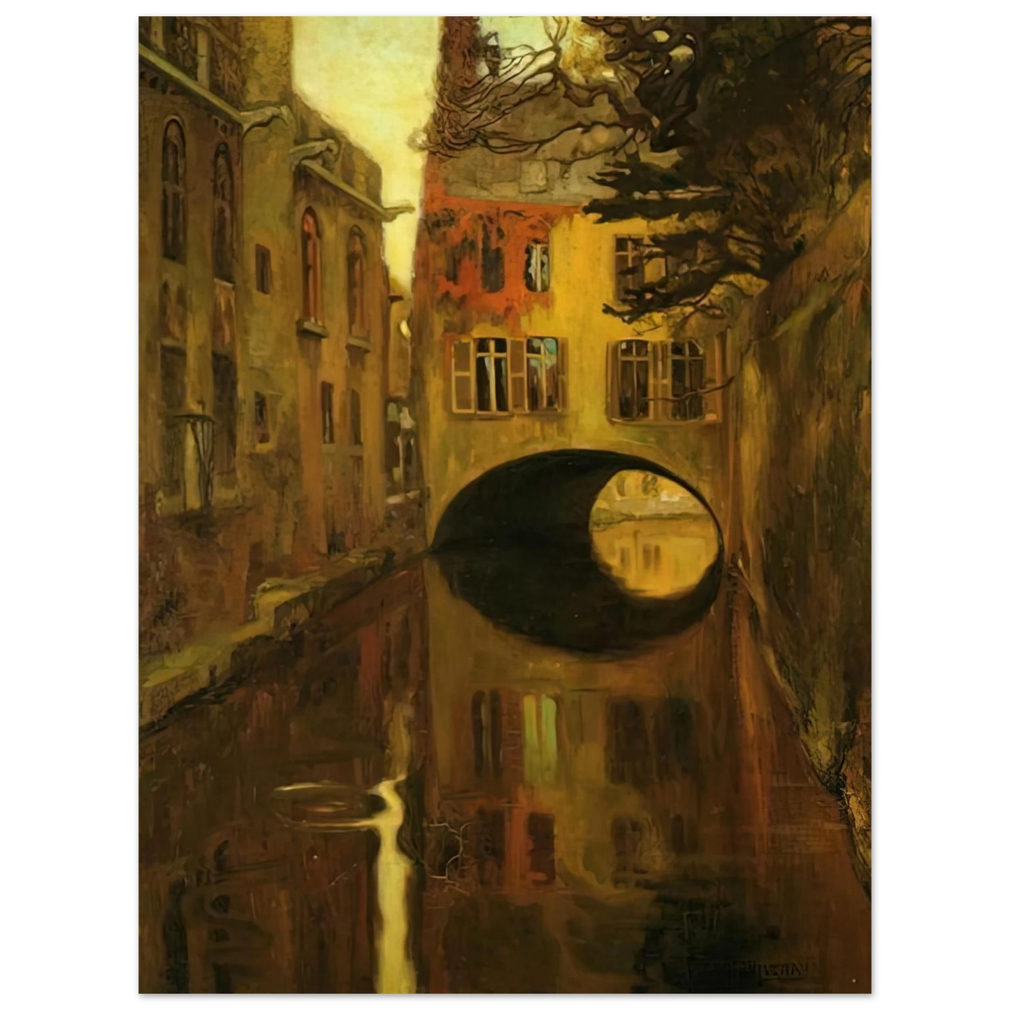 Diego Rivera - HOUSE OVER THE BRIDGE  75x100 cm / 30x40inches Fine Art Poster