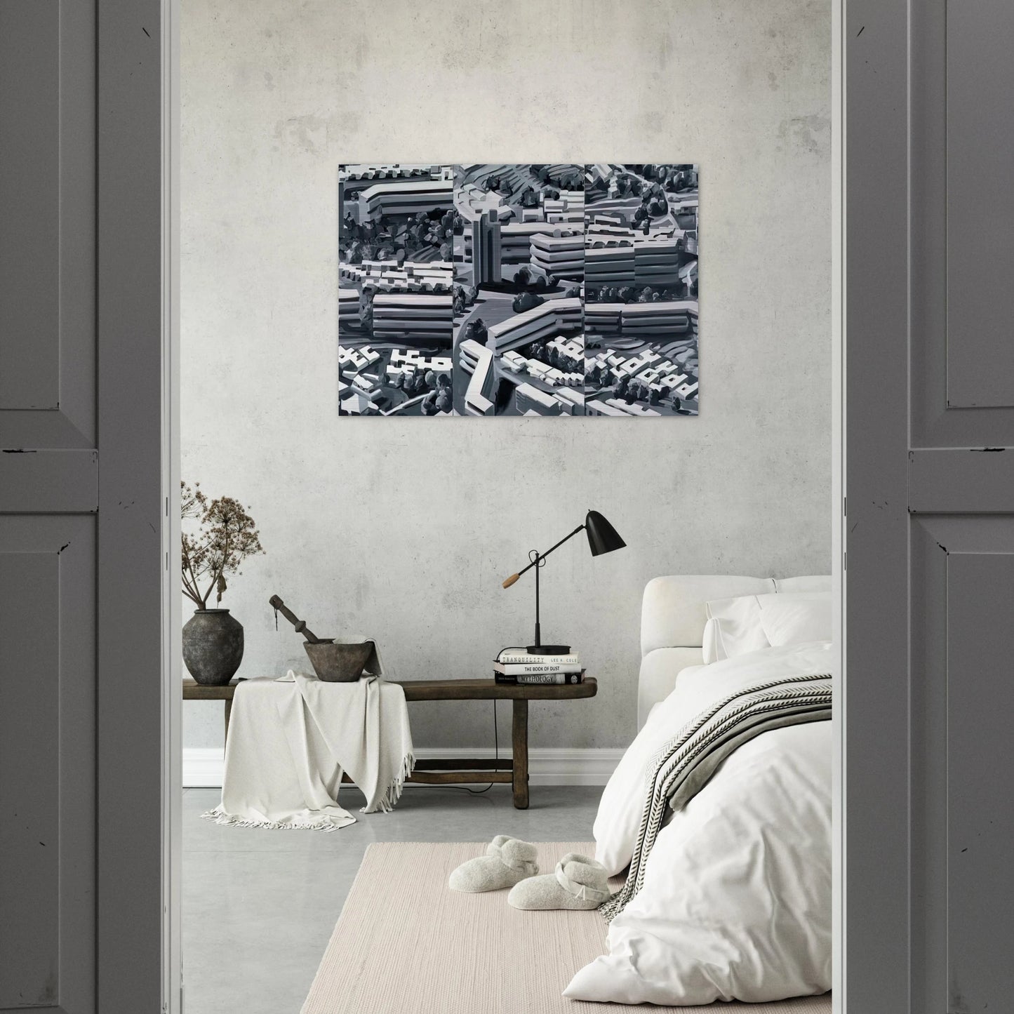 TOWNSCAPE TR 1969 - Gerhard Richter Brushed Aluminum Print - 70x100 cm / 28x40 inches | Gerhard Richter Aluminum Print | Gerhard Richter Prints