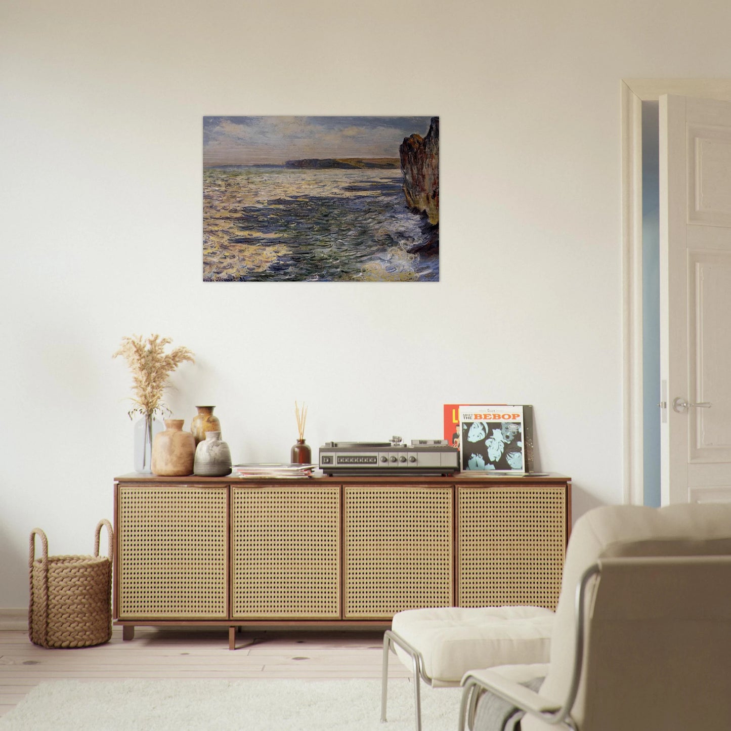 Waves and Rocks at Pourville - claude monet Brushed Aluminum Print - 70x100 cm / 28x40 inches | claude monet Aluminum Print | claude monet Prints