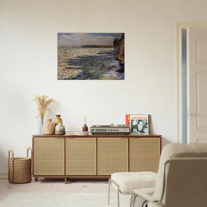 Waves and Rocks at Pourville - claude monet Brushed Aluminum Print - 70x100 cm / 28x40 inches | claude monet Aluminum Print | claude monet Prints