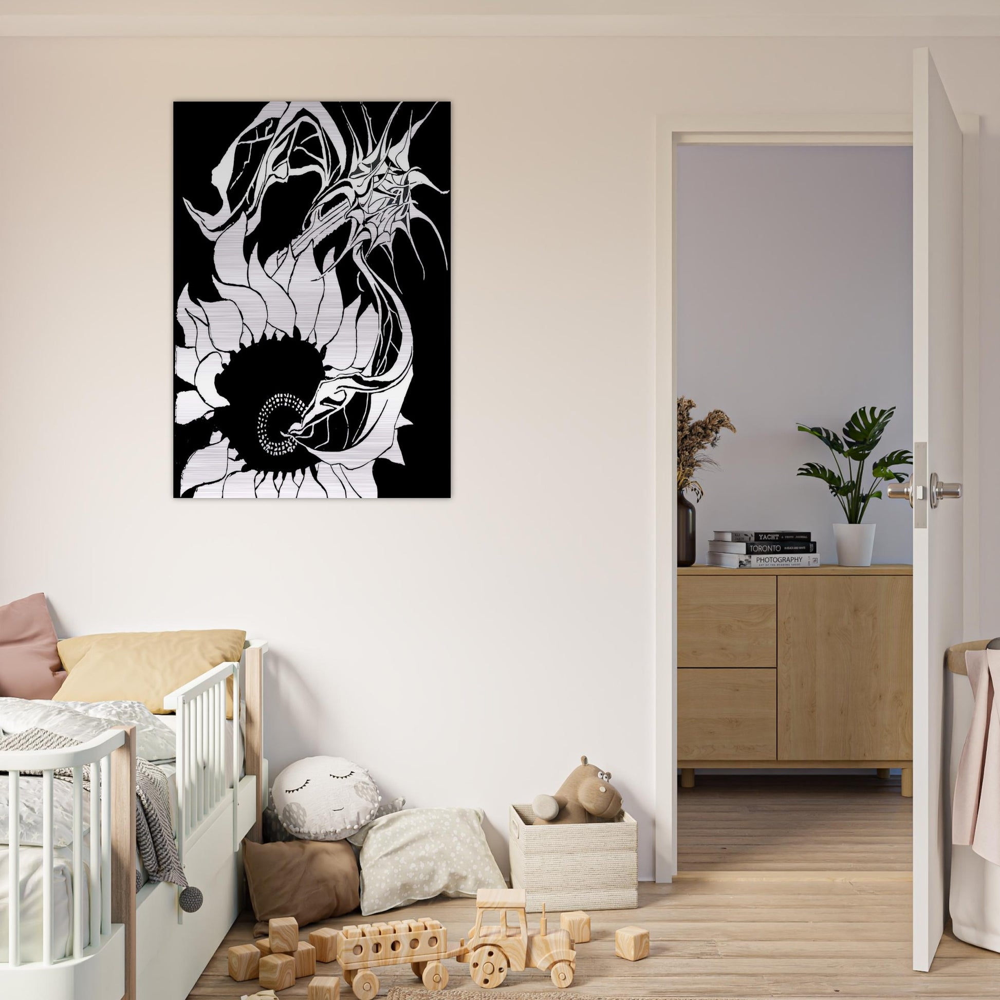 SUNFLOWERS - MC Escher Brushed Aluminum Print - 70x100 cm / 28x40 inches | MC Escher Aluminum Print | MC Escher Prints