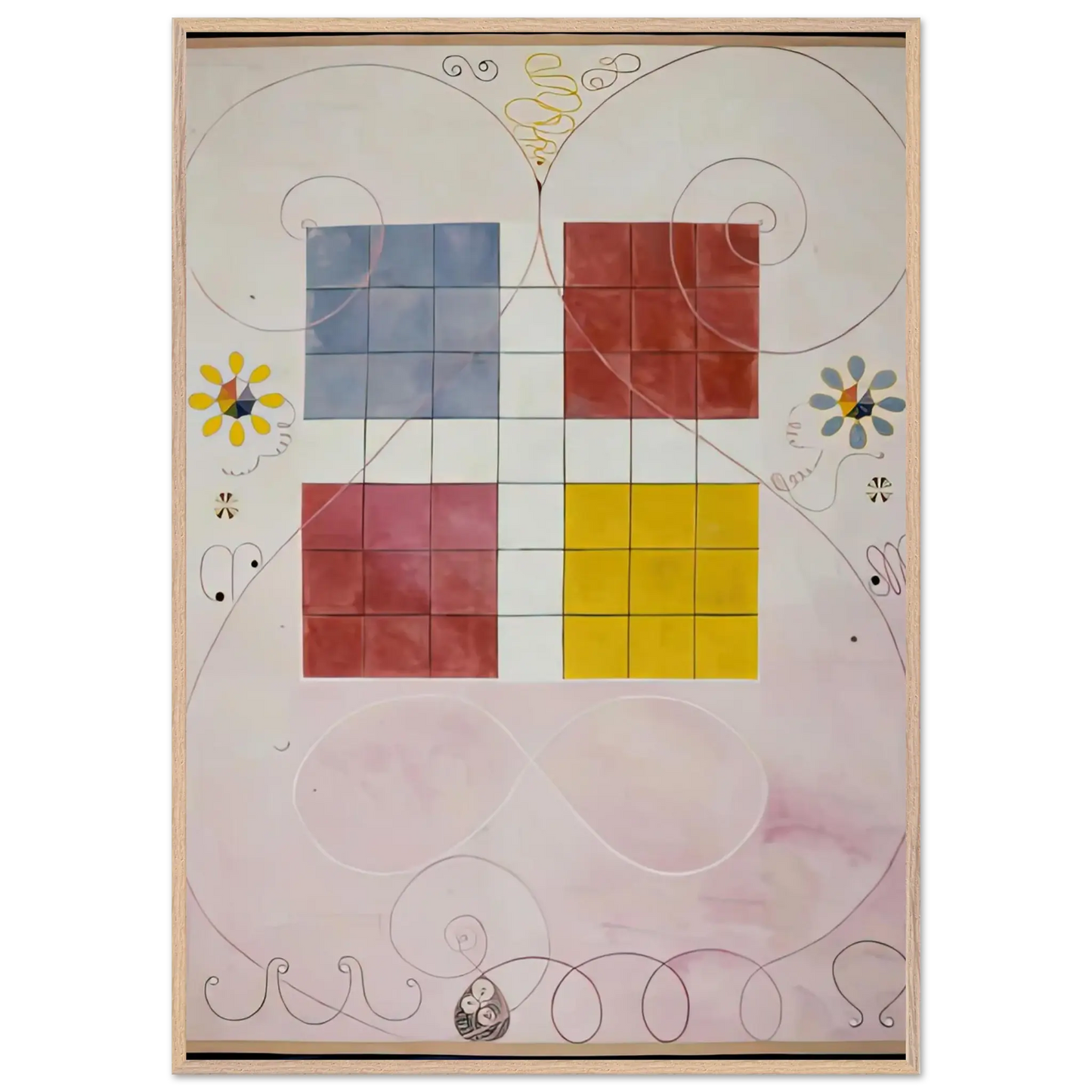 Hilma af Klint - DE TIO ST RSTA N 10 ALDERDOMEN 1907 Wall art - 45x60 cm / 18x24 Inches - Premium Wooden Framed Poster With Fine Art Paper - Wood frame